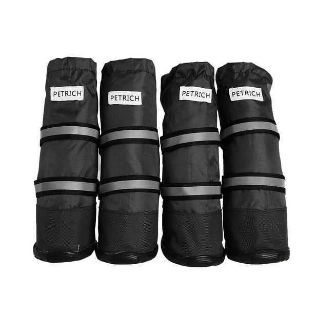 Pet Dog Long Tube Shoes Large Dog Shoes Wear Resistant Snow Boots Black 4pcs Pet Dog Long Tube Shoes Large Dog Shoes Wear Resistant Snow Boots Black 4pcs